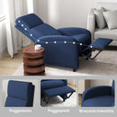 Poltrona Relax 64x86x102 cm Reclinabile Manualmente a 160° con Poggiapiedi in Tessuto Blu      