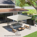 Copertura per Gazebo Pergola 298L x 298P cm in Tessuto Oxford 600D Bianco Crema   