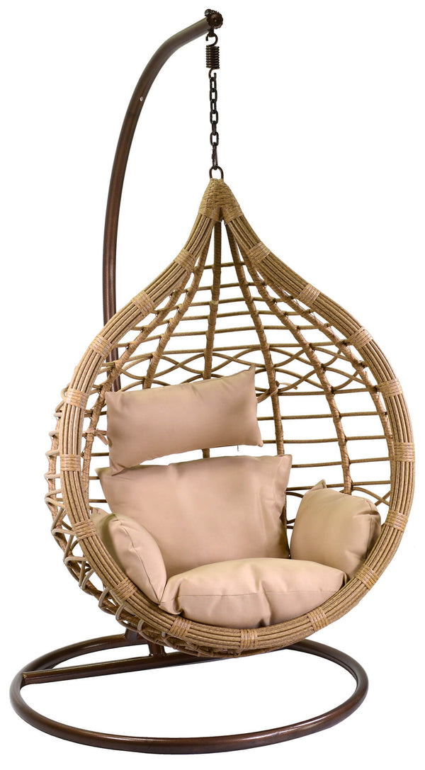 Amaca Dondolina da Giardino 98x70x128 cm in Polyrattan Renton Marrone online