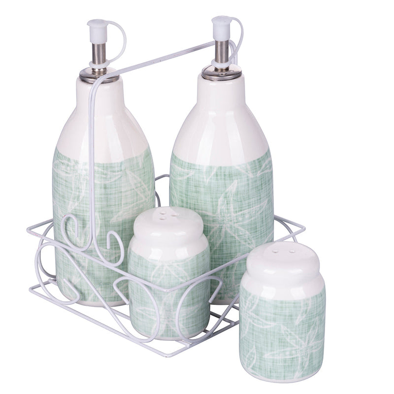 Menage Set Olio Aceto Sale e Pepe in Hard Dolomite VdE Tivoli 1996 Cozumel 