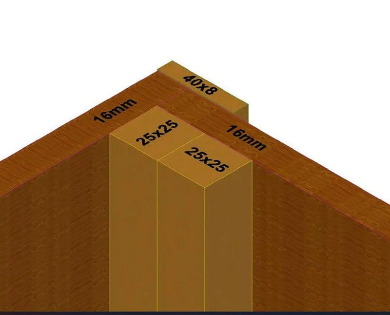 Casetta Box da Giardino 3,36x1,6 m con Pavimento e Tettoia Laterale in Legno Picea Massello 16mm Eden