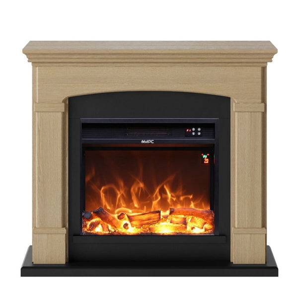 Camino Elettrico da Pavimento 107,2x95,2x24,5 cm Effetto Fiamma 1500W Sined Siena Rovere sconto