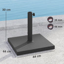 Base per Ombrellone Quadrata 44x44x30 cm da 14.5 kg  in HDPE e Cemento Nero   