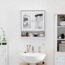 Specchiera da Bagno 2 Ante in MDF Bianco 56x13x58 cm 