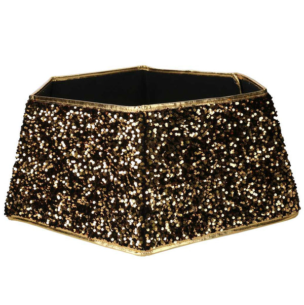 Copri base albero tessuto pieghevole oro double face esagonale glitter cm Ø68xh25 online