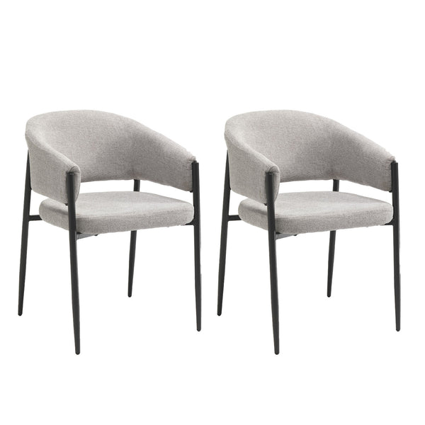 acquista Set 2 Sedie Maya 59,5x54x78,5 cm in Tessuto Easy-Clean Grigio Chiaro