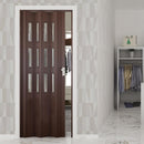 Porta a Soffietto da Interno 88,5x214 cm in PVC con Vetro Florance Noce Mansonia