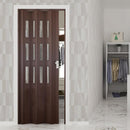 Porta a Soffietto da Interno 88,5x214 cm in PVC con Vetro Florance Noce Mansonia