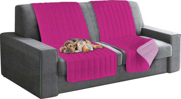 online Copridivano a Fascia Doubleface Trapuntato 60x190cm Lilla/Fucsia