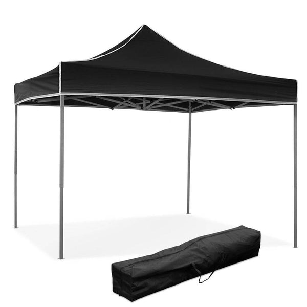 Gazebo Richiudibile Pieghevole 3x3m in Acciaio e PVC Impermeabile Nero prezzo