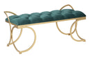 Panca Glam Luxy Verde 103x43x47 cm in Ferro e MDF e Spugna e Poliestere Verde e Oro