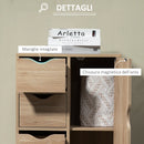 Mobile Bagno 4 Cassetti 1 Anta 54x29x83 cm in Truciolato Naturale