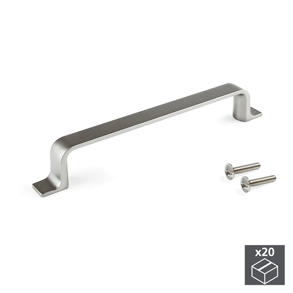 sconto Maniglie per Mobile Interasse 128 mm Zama Nichel Satinato 20 Pezzi Emuca