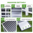 Pollaio 100x86x100 cm con Nido a 3 Cubi Tetto Impermeabile e Vassoio Estraibile per 2-4 Galline in Legno di Abete Grigio Chiaro      