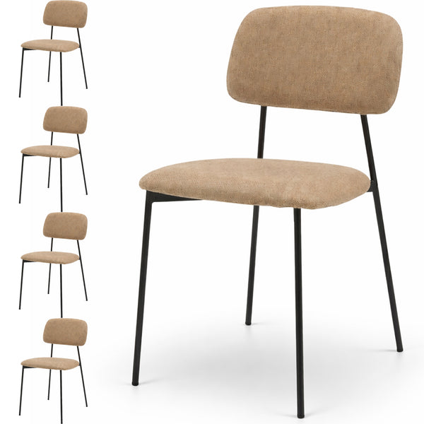 prezzo Set 4 Sedie Parigi con Struttura in Metallo e Seduta Ergonomica in Tessuto Tortora