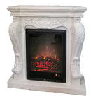 Camino Elettrico da Pavimento 89x34x93 cm Effetto Fiamma 1800W Vannini Impero Bianco