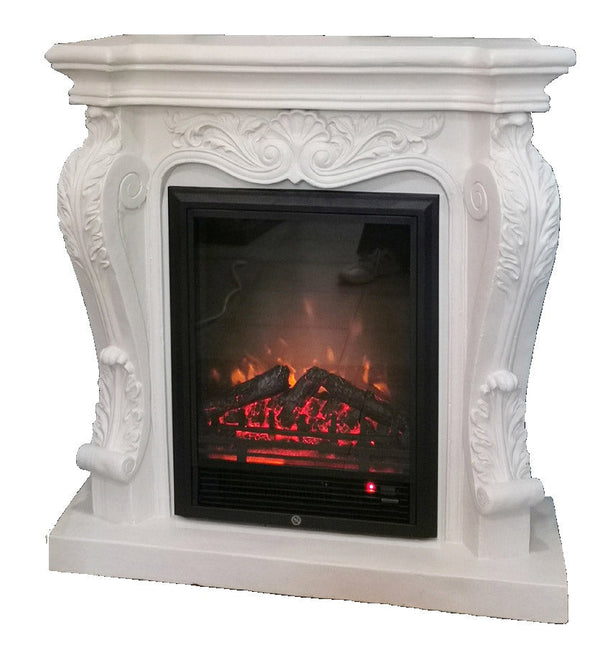 Camino Elettrico da Pavimento 89x34x93 cm Effetto Fiamma 1800W Vannini Impero Bianco prezzo