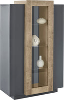 Vetrina 3 Ante 80x38x120,5 cm Coro Grigio Antracite Opaco/Rovere Wotan  
