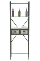 Mobiletto da Bagno Illinois 60,5x29x184,5 cm in Ferro Argento