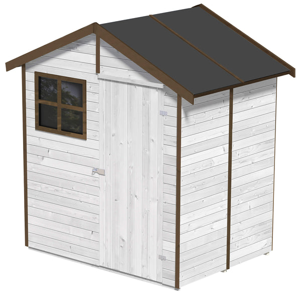 acquista Casette Box da Giardino in Legno Porta Utensili 180x135x220 cm con Porta e Finestra Ecla Bianca