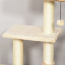 Albero Tiragraffi per Gatti 60x40x109 cm con Cuccia in Corda Beige