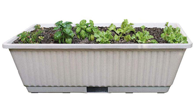 Vaso 67x37x20 cm in Plastica con Riserva dAcqua Rama Ortovaso Bianco