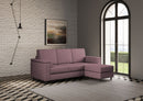 Divano 3 Posti con Pouf 208x155x85 cm Marrak in Tessuto Prugna