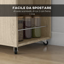 Carrello da Cucina con Ripiano 2 Ante 75x40x80,5 cm in Truciolato Rovere e Nero