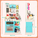 Cucina Giocattolo per Bambini 3-6 Anni con 92 Accessori 44,5x24x79 cm in PP e ABS Verde      