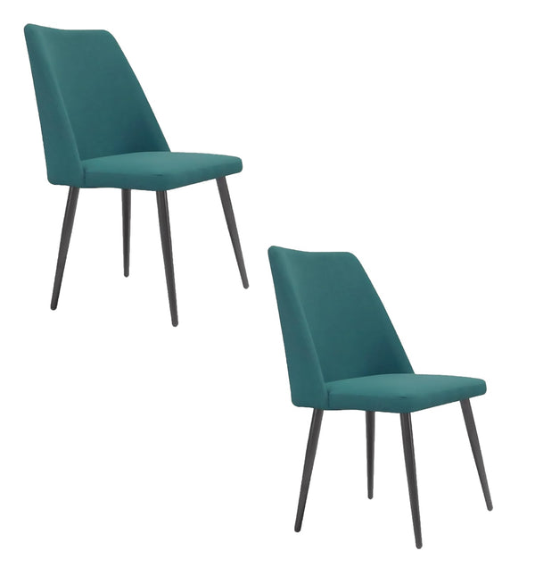sconto Set 2 sedie Imbottite 48x58x92 cm In Tessuto Enjoy Lux Alexia Turchese