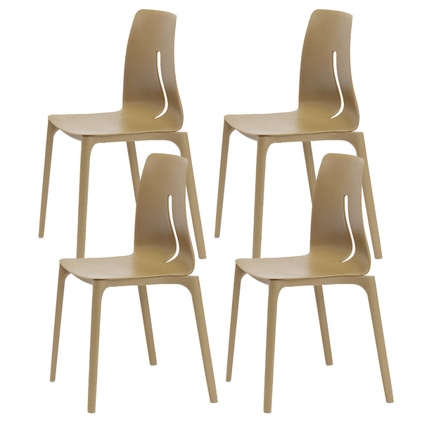 Set 4 Sedie Impilabili 85x50x51 cm in Polipropilene e Fibra di Vetro Lisbona Camel prezzo