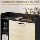 Scarpiera Slim 83x24x90.5 cm per 15 Scarpe con 2 Cassetti Ribaltabili e 3 Vani Aperti Nero      