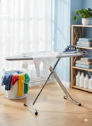 Asse da Stiro Prestige Profi 123x48 cm Salvaspazio Altezza Regolabile Ampia Area di Stiratura e Ripiano Sottostante