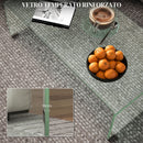Tavolino da Salotto in Vetro Temperato Design Monoblocco Moderno 100x50x35 cm  