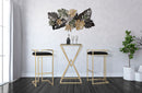 Sgabello Bar Obix 42x42x81 cm in Ferro e MDF e Spugna e Poliestere Oro e Nero