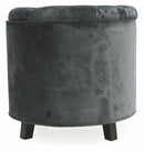 Pouf Poggiapiedi Contenitore Ø55x55 cm in Velluto Soriani Grigio Scuro