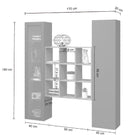 Parete Attrezzata Soggiorno 170x30x180 cm Maruska n°25 Grigio Antracite Opaco