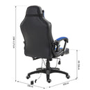 Sedia da Gaming Massaggiante e Riscaldante Blu e Nero 68x69x108-117 cm 