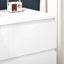 Cassettiera 6 Cassetti con Design Antiribaltamento 80x39x115 cm in Truciolato Bianco