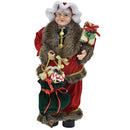 Statuina Mamma Natale Addobbo Statuetta 85 cm Vestiti Tessuto e Sacco Natalizio