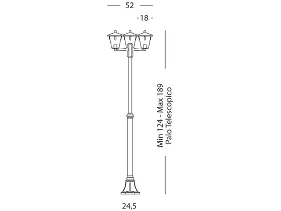 Palo Alto da Esterno 3 Luci Sovil Eureka Bianco