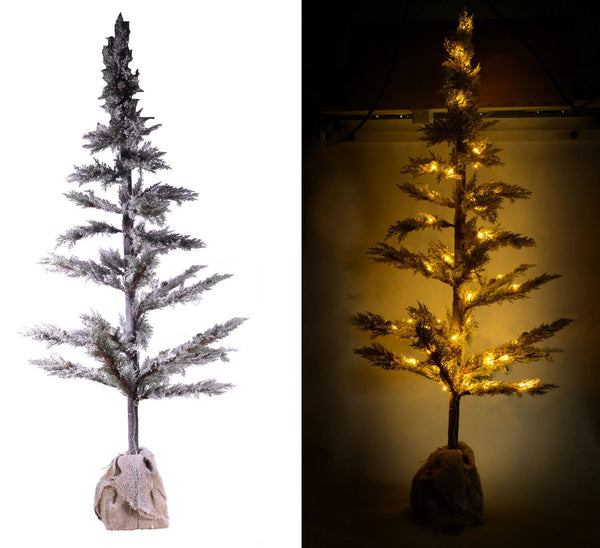 Albero di Natale Luminoso con LED e Pigne in PVC H170cm Juta Verde Innevato online