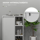 Mobile da Bagno 3 Ripiani Aperti e Armadietto 53x30x80 cm Bianco   