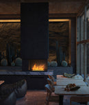 Camino a Vapore Elettrico Bifacciale Angolare a Destra 80x50x40 cm Invapo Corner P800 con Ricarica Automatica Nero      