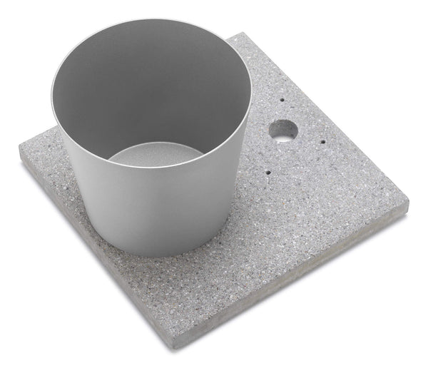 acquista Base con Vaschetta per Fontane con Ghiera Grande 40x40x5 cm in Cemento Belfer 42/BSE/3 Alluminio