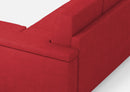 Divano 2 Posti con Pouf 148x155x85 cm Marrak in Tessuto Rosso