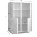Credenza Rock 4 ante effetto marmo bianco 92x43x145h cm