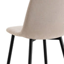 Set 4 Sedie da salotto Imbottite in Tessuto Bella Kakhi