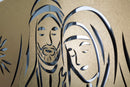 Pannello Nativity Oro 120x2x60 cm in Ferro MDF e Specchio Oro