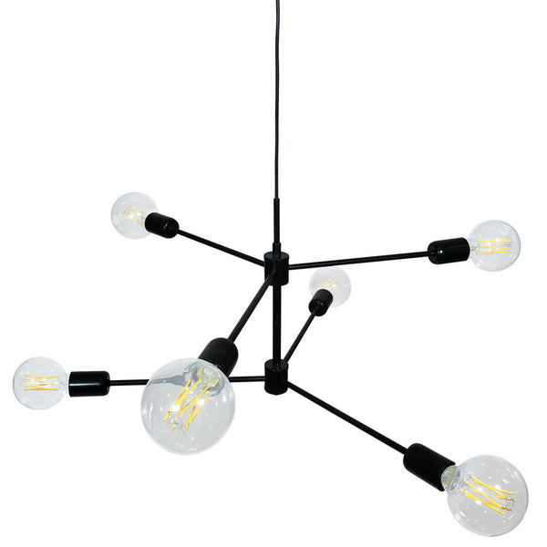 Lampadario 6xE27 Montatura Verniciata Nero E-Energy Lara prezzo